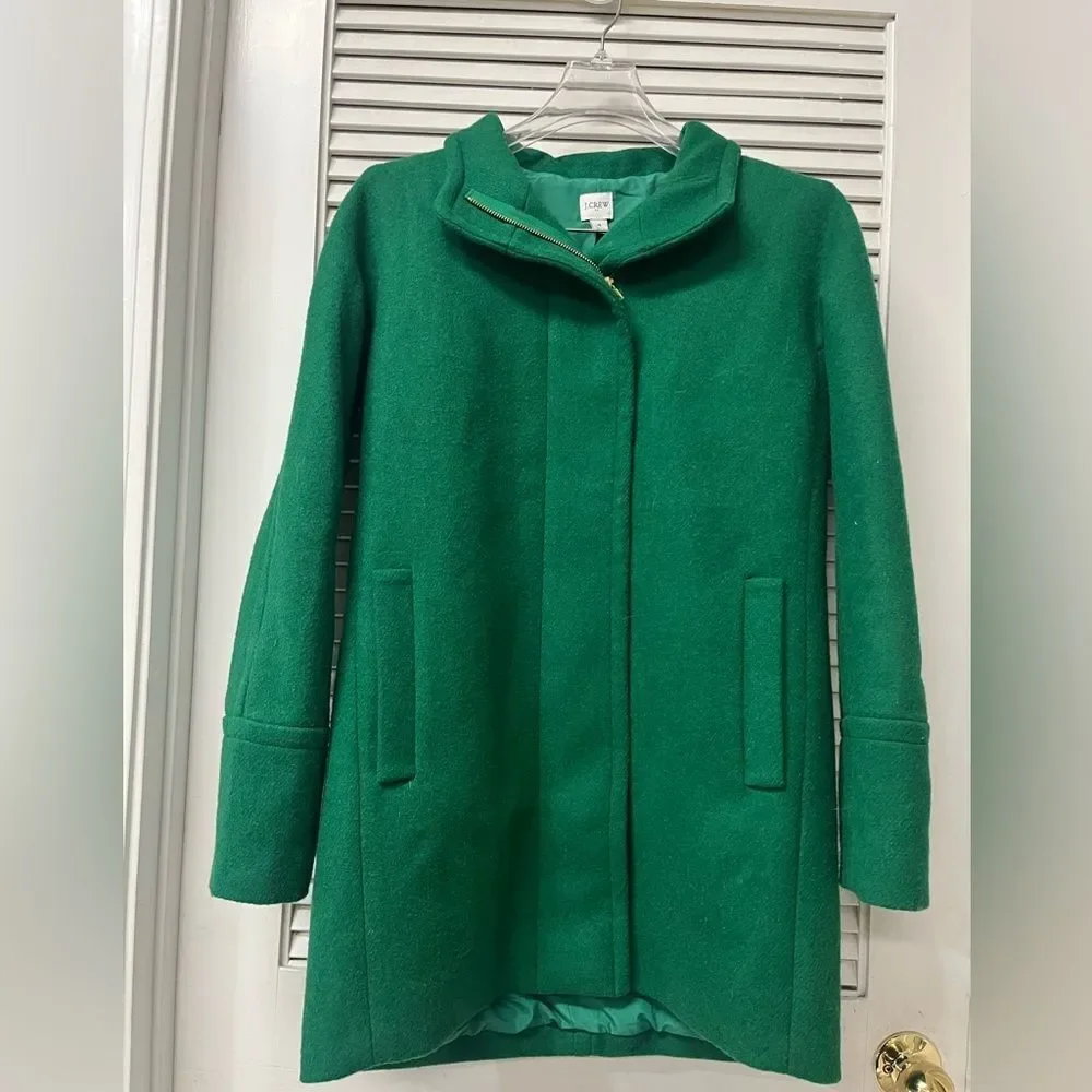 J. Crew ✨Emerald Green Trench Coat✨sz4✨EUC-like new
